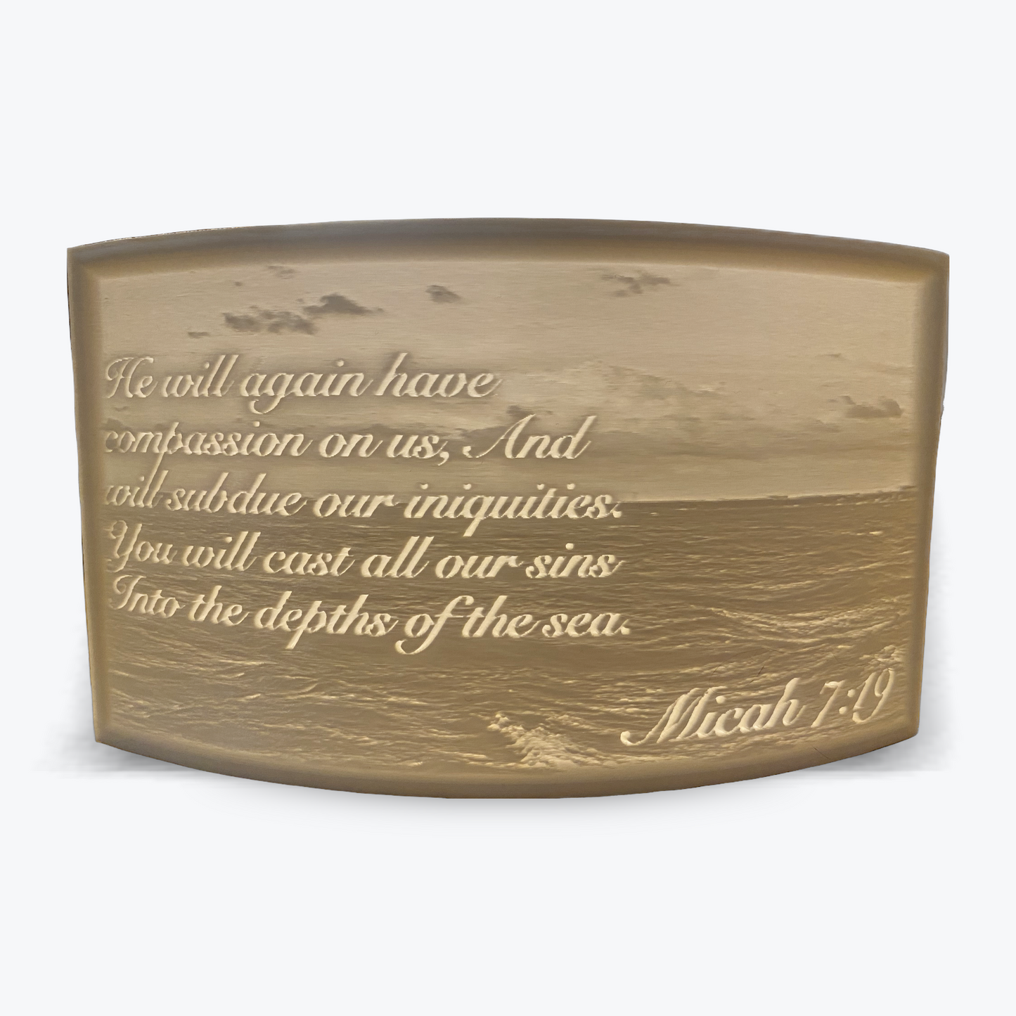 Bible Verse Lithophane Micah 7:19 w/ RGB LED